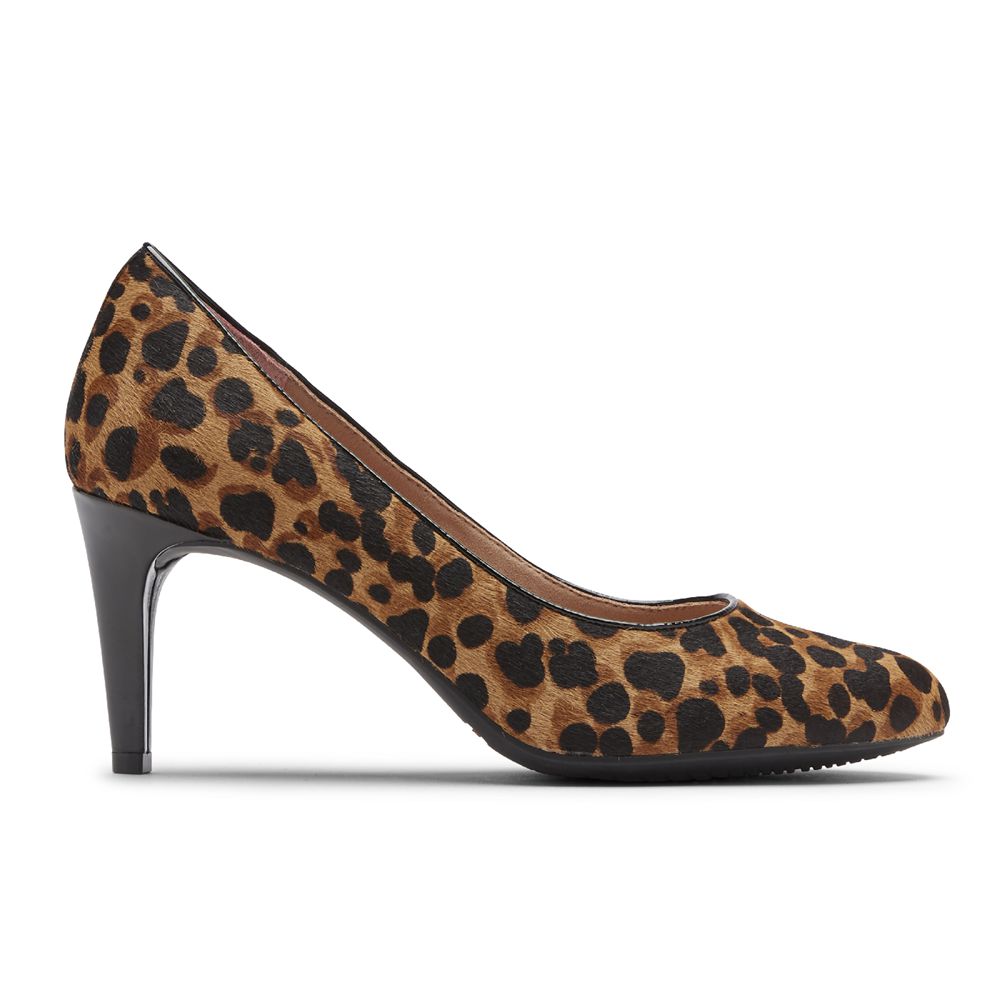 Rockport Women's Total Motion Arabella Heel Pumps - Leopard - USA (4618XAMKH)